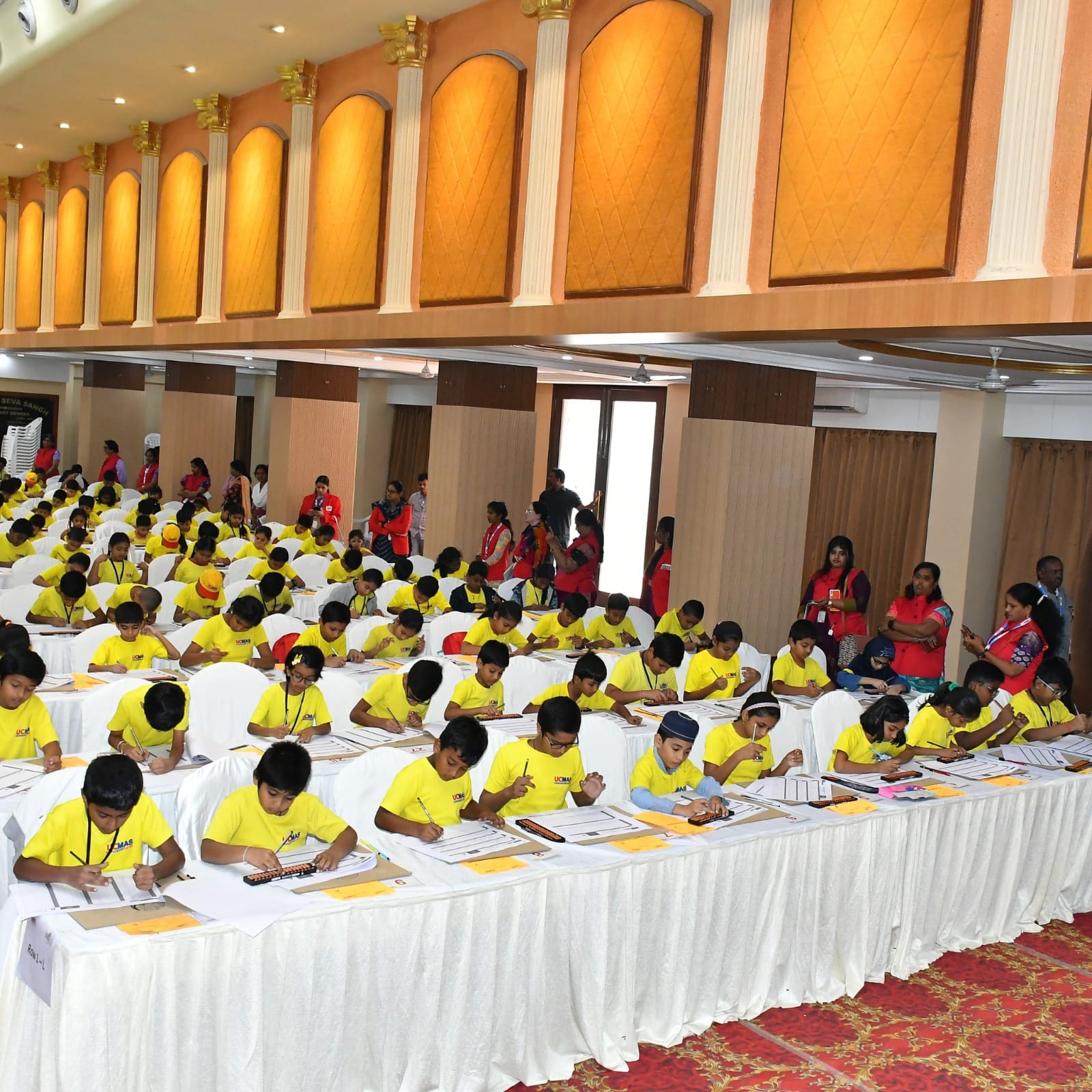 UCMAS Telangana abacus competition - students competing